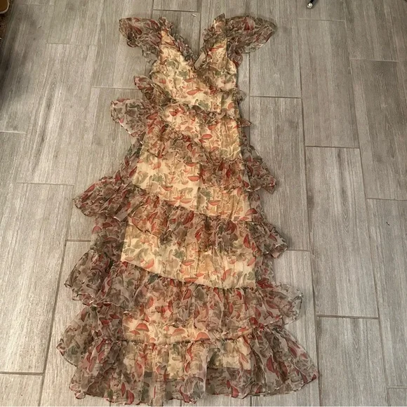 Selkie Elfin Mushroom Tiered Ruffle Gown - Picture 2 of 5